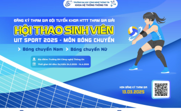 Thông báo đăng ký đội tuyển bóng chuyền nam - nữ khoa Hệ thống Thông tin tham gia giải UIT Sport 2025