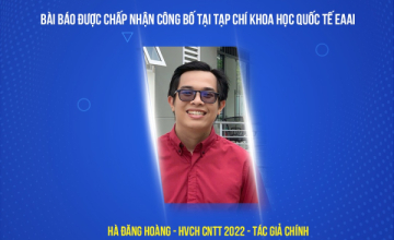 Chúc mừng Hà Đăng Hoàng có bài báo khoa học được chấp nhận đăng tại Tạp chí Khoa học Quốc tế EAAI