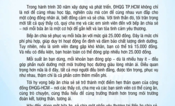 THƯ MỜI THAM GIA BẾP ĂN CHIA SẺ