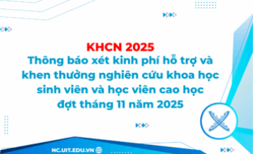 MMT&TT – Thông báo xét hỗ trợ kinh phí và khen thưởng nghiên cứu khoa học sinh viên đợt tháng 11 năm 2025