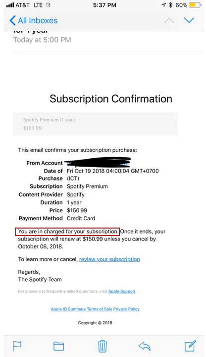 Cẩn thận email Spotify giả tìm cách đánh cắp Apple ID - Ảnh 1. Cẩn thận email Spotify giả tìm cách đánh cắp Apple ID - Ảnh 1.